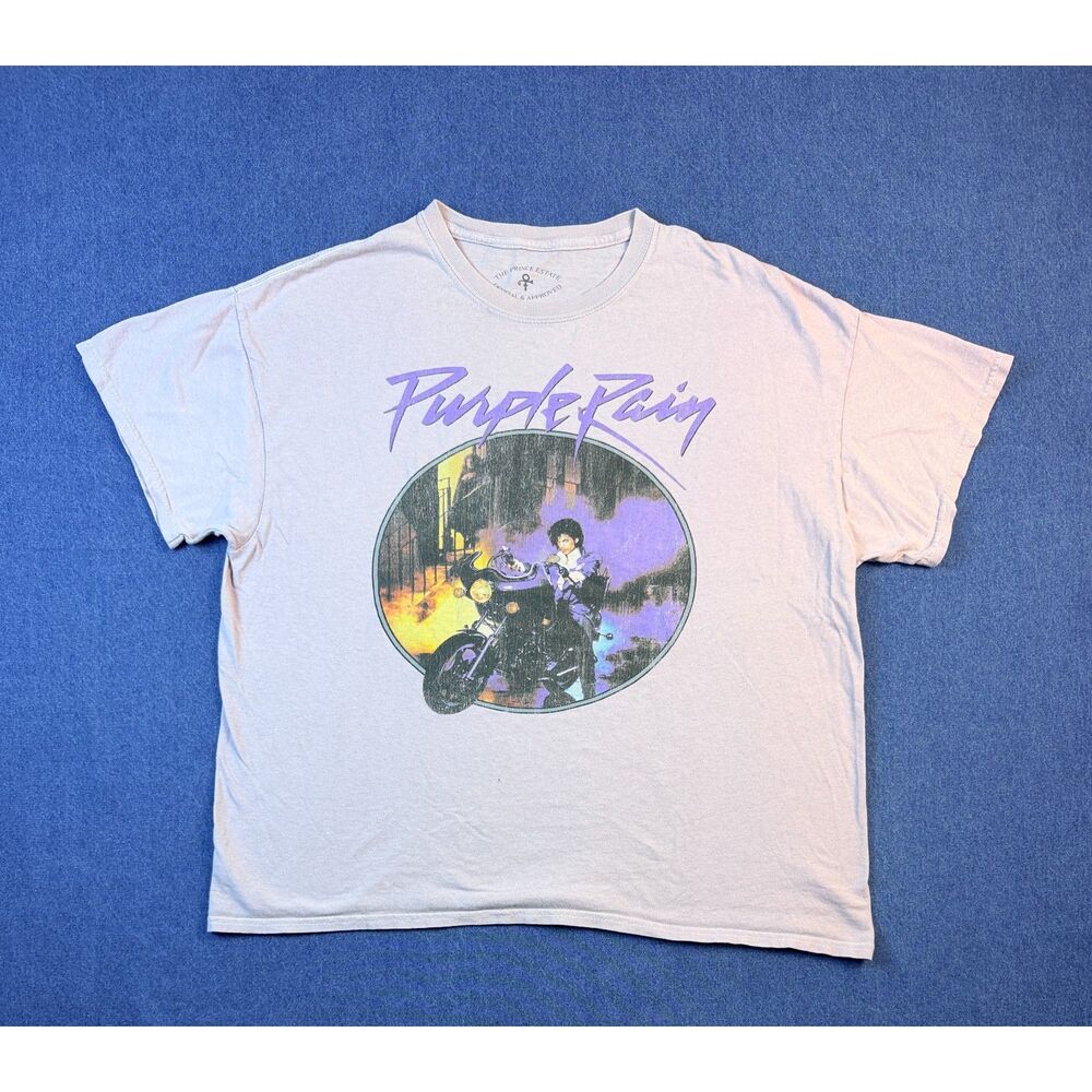 Prince Purple Rain Estate Official Menโs XL Graphic T-Shirt Purple